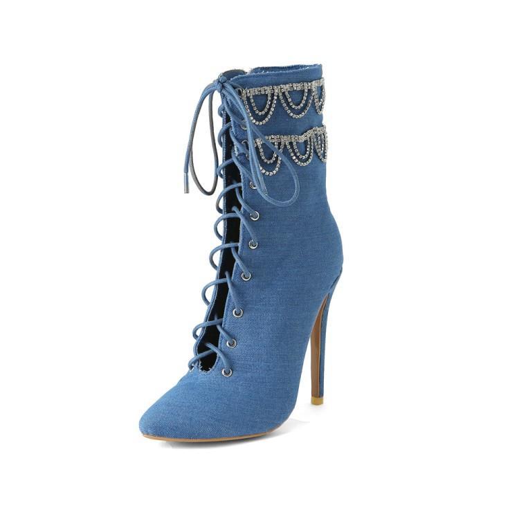 Jean Rhinestone Boots