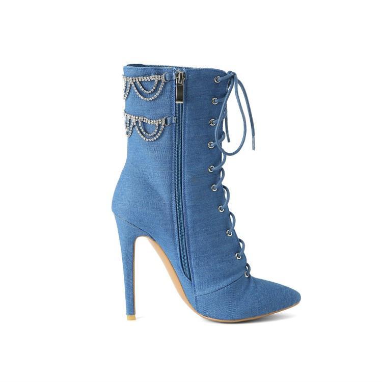 Jean Rhinestone Boots