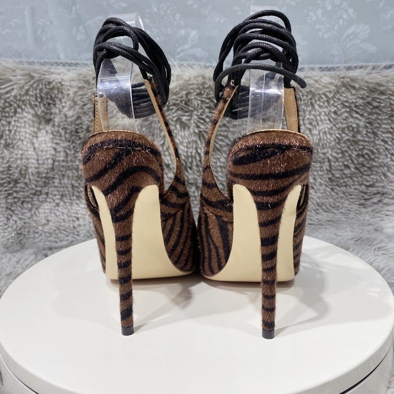 Brown Zebra Heels