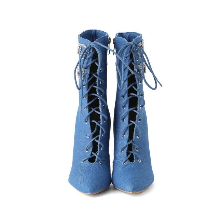 Jean Rhinestone Boots